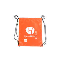 Plain Orange Drawstring Nylon Gym Polyester Bag With Custom Printing-UIP014