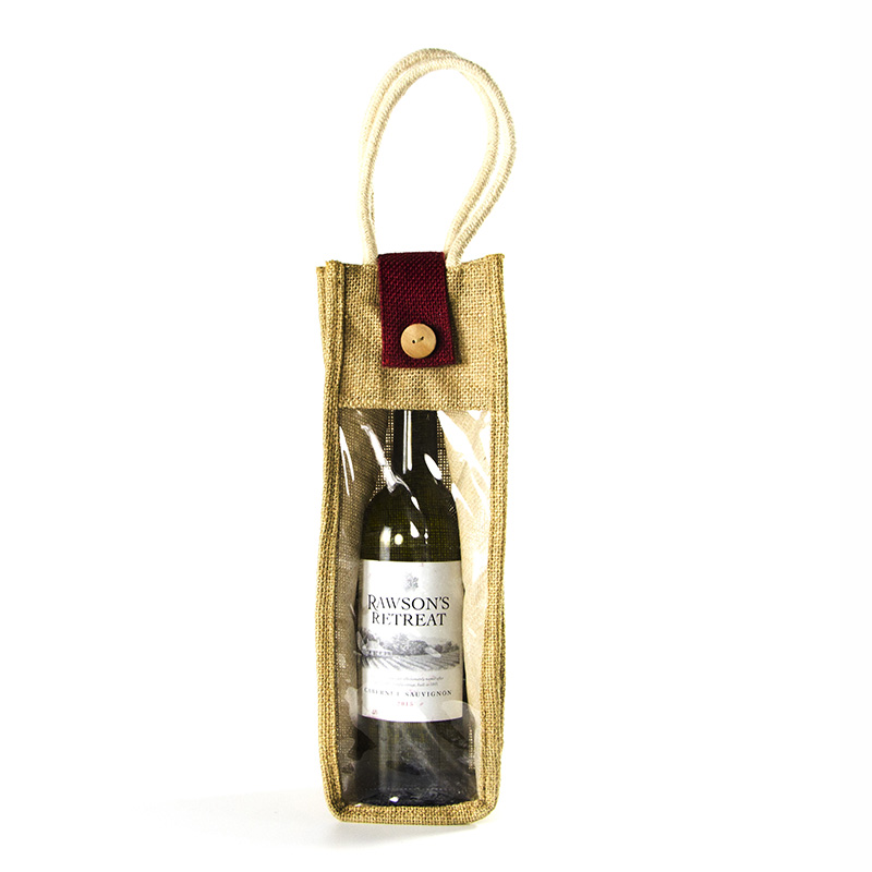 Wine jute tote bag