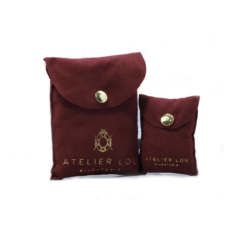 Envelopegrey Suede Bag With Button Close Stamping Logo