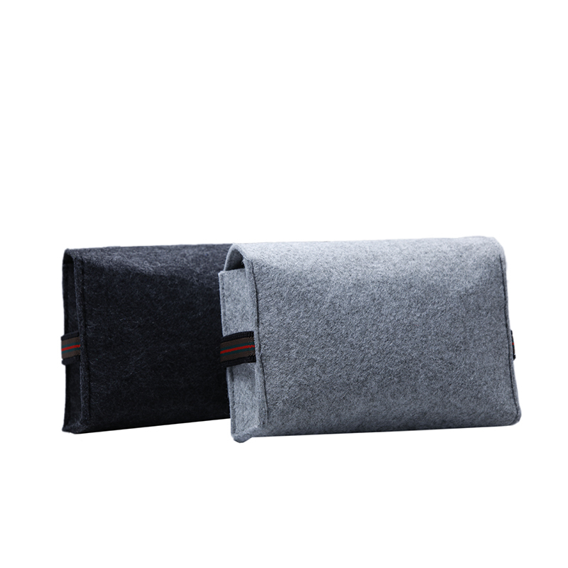 Custom Felt Tote Bag For Moilbe Phone And Power Bank Packaging With Elastic