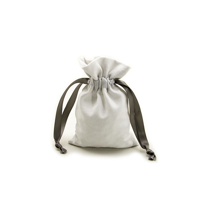 Cotton Drawstring Bags With Grosgrain Ribbon