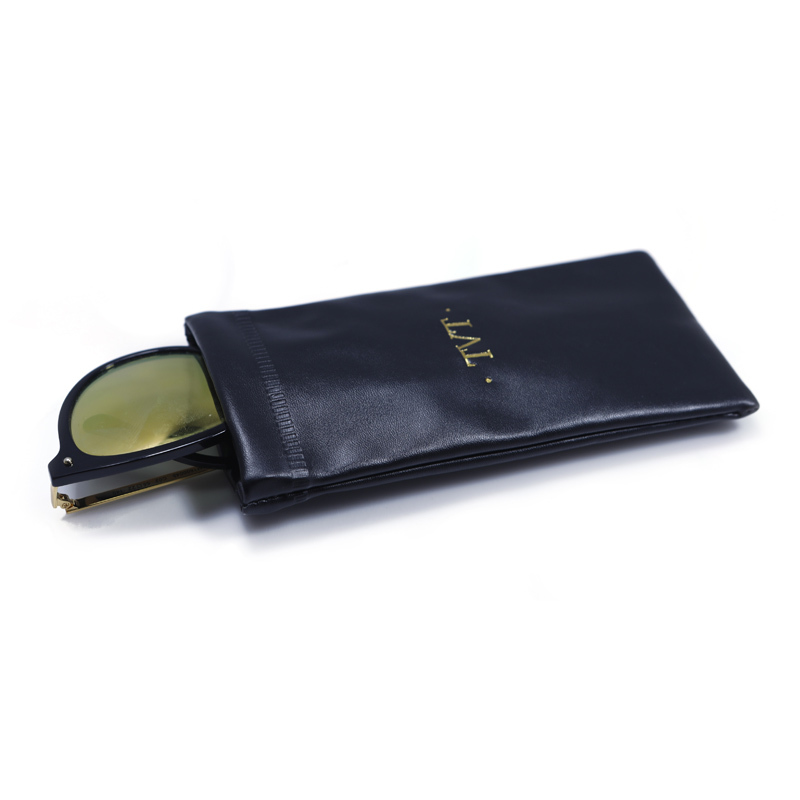 Pu Leather Glasses Case With Gold Stamping Cosmetic Bags Wholesale