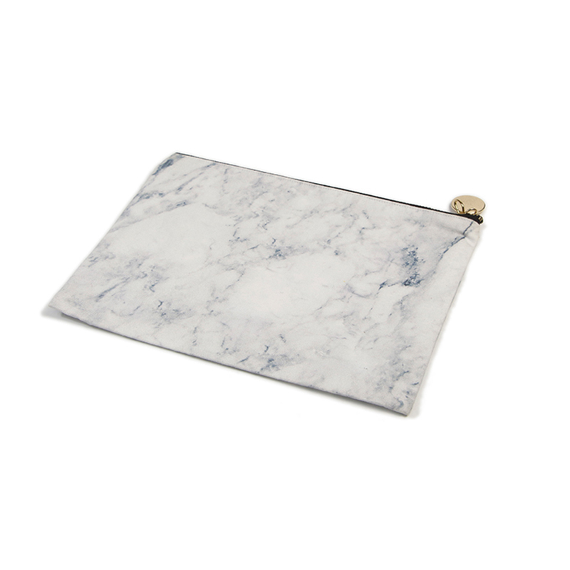 Cotton Shopping Bags Cosmetic Bag With Marble Digital Printing
