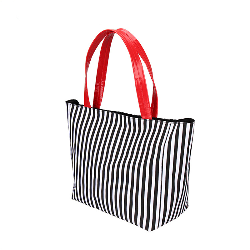 Striped Canvas Tote Bag Shopping Bag