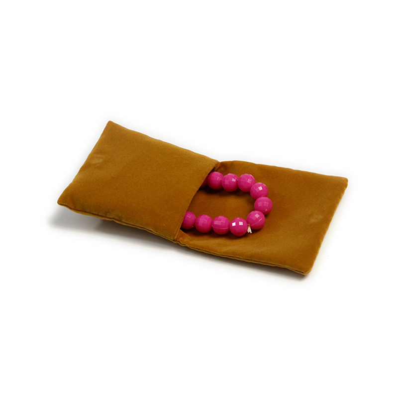 Small Velvet Pouch With Magnetic Button Closure