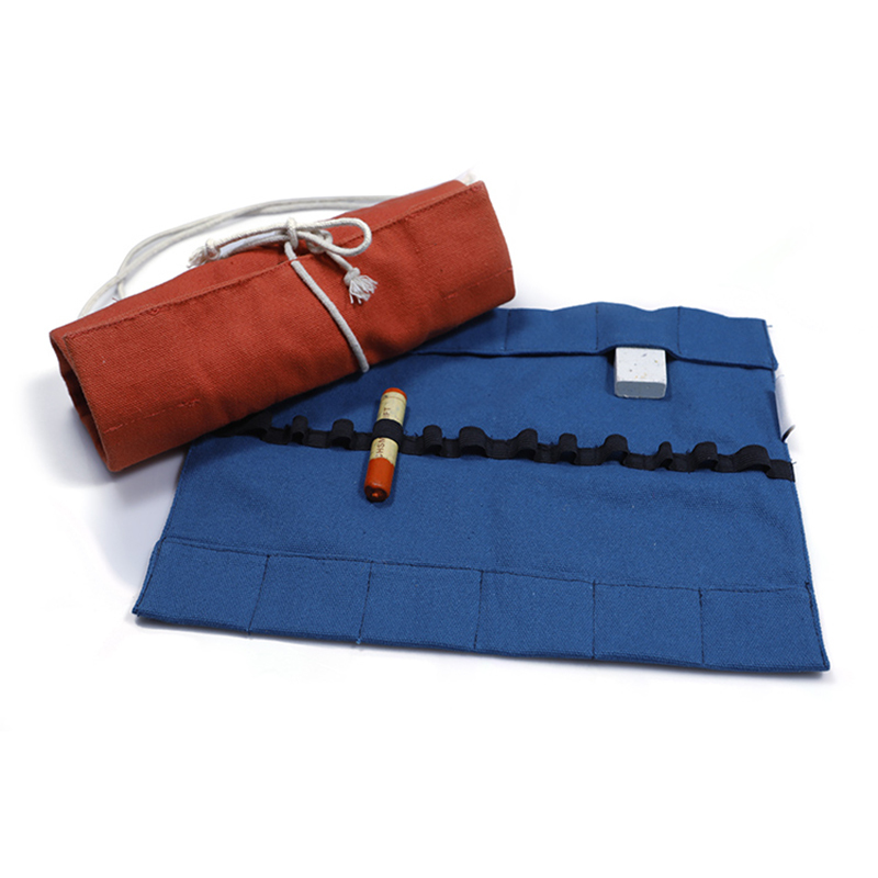 Cotton Small Canvas Bags Rolled Pencil Bag