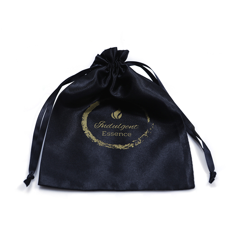 Printed Logo Soft Satin Bags Drawstring Jewelry Packing Bag