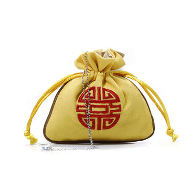 Double Layers Cotton Wholesale Canvas Bags Jewelry Drawstring Bag With Embroidery