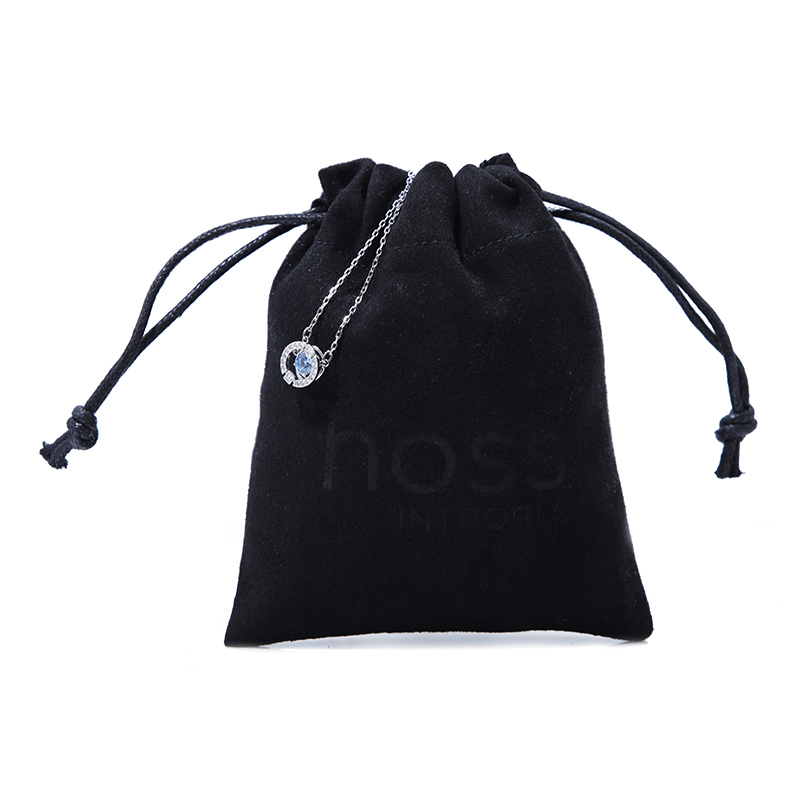 Black Suede Jewelry Pouch