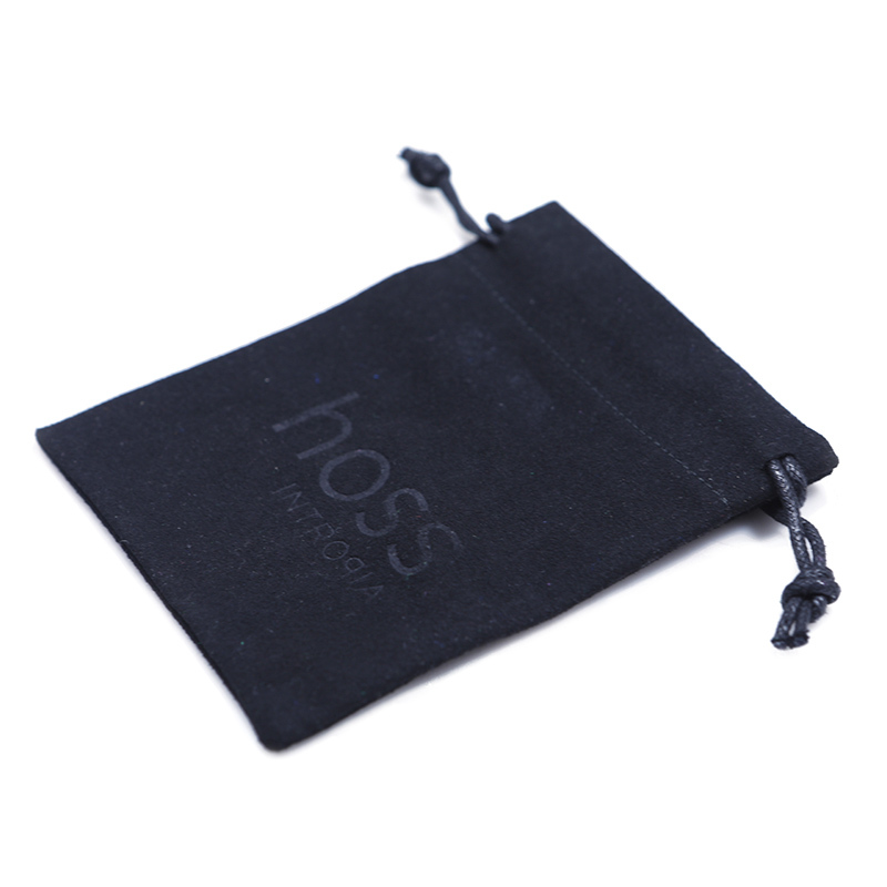 Black Suede Jewelry Pouch