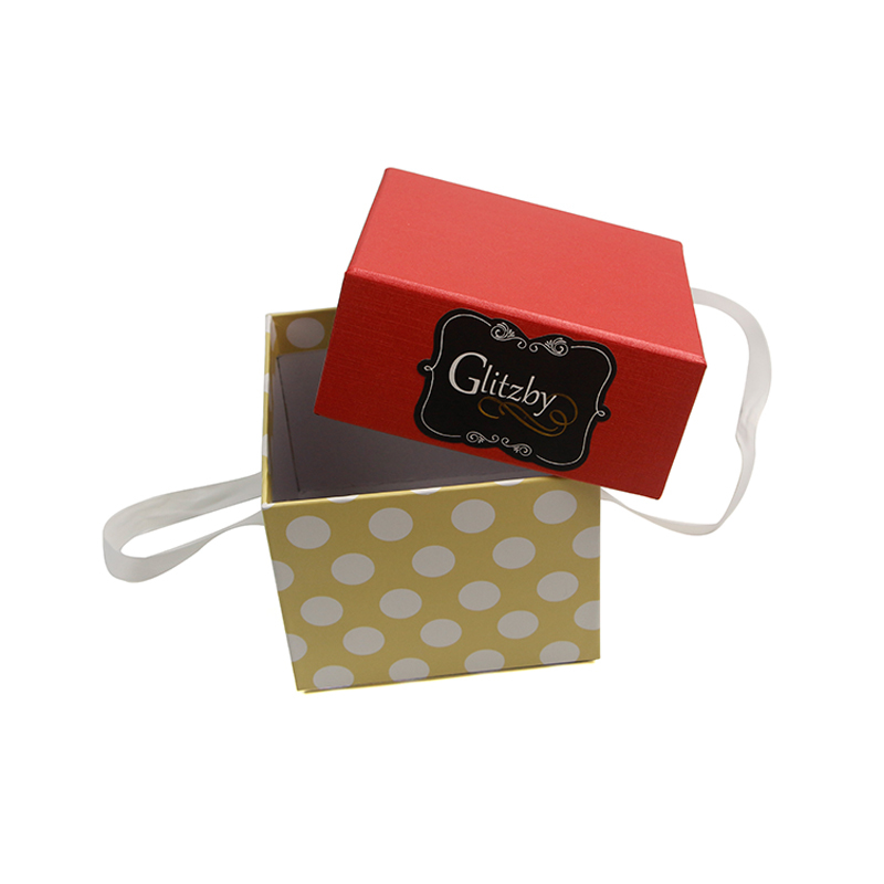 Portable Paper Cardboard Gift Custom Paper Box With Ribbon