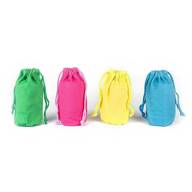 Various Color Cotton Wholesale Canvas Bags Rounded Bottom Drawstriing Bag
