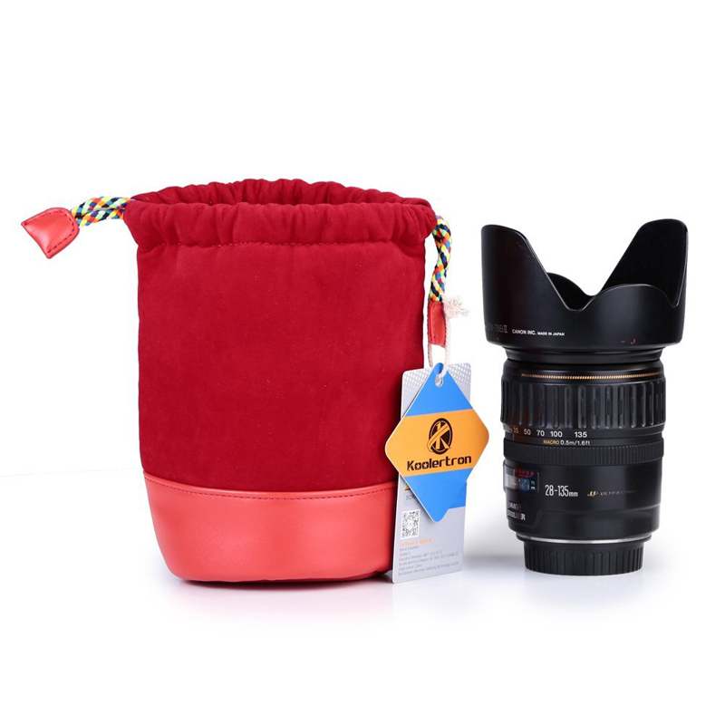 Double Layers Velvet Pouch Drawstring Camera Bag