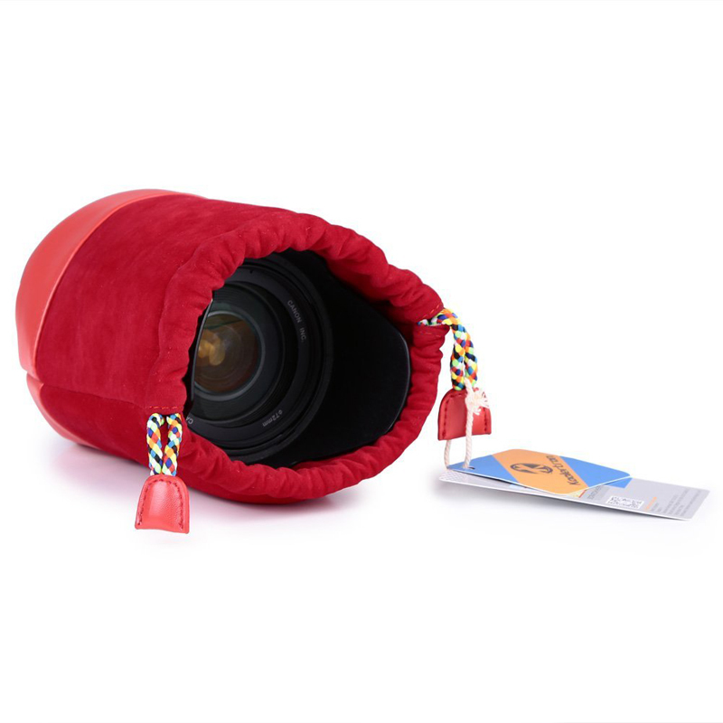 Double Layers Velvet Pouch Drawstring Camera Bag