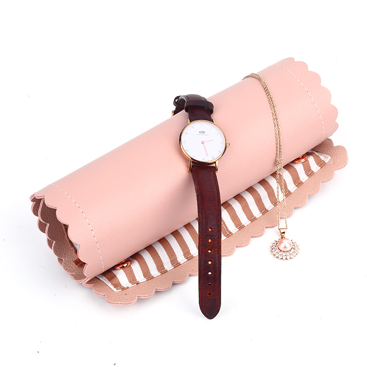 Luxury Pu Leather Jewelry Roll Custom Makeup Bags