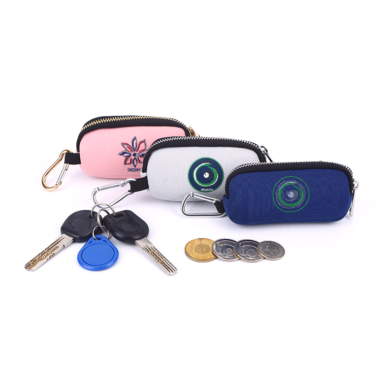 Mini Neoprene Pouch Coin Key Organizer Zipper Bag