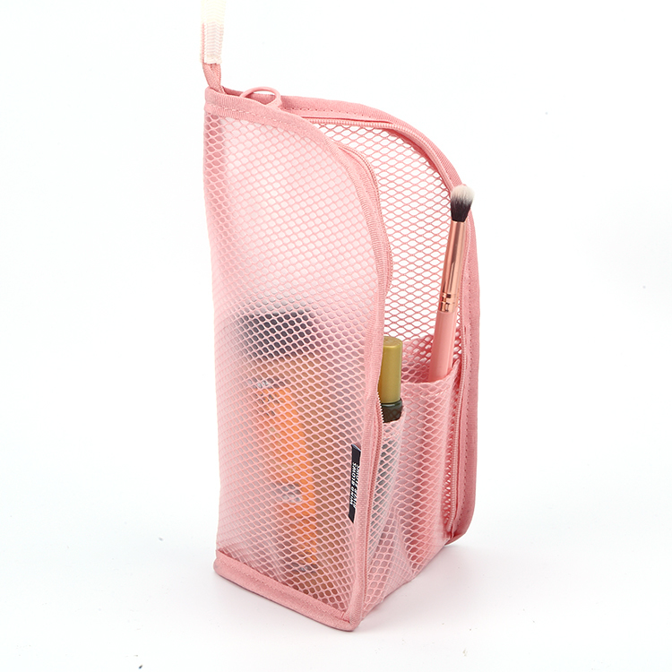 Pencil Makeup Mesh Cosmetic Travel Pouch Mesh Pouch With Zipper