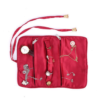 High quality customized red lady jewelry pouch organizer bag