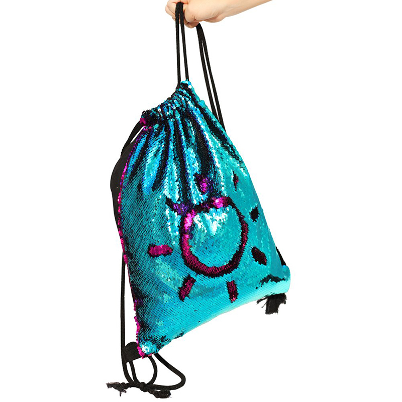 Custom Gift Bags Design Sequin Drawstring Mermaid Backpack Pouch