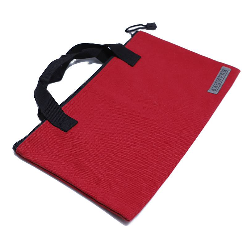 Custom organizer long canvas tote power tool bag with zipper