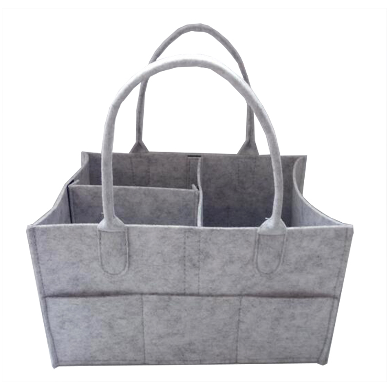 Fashion large capacity travel felt tote baby diaper packing bag