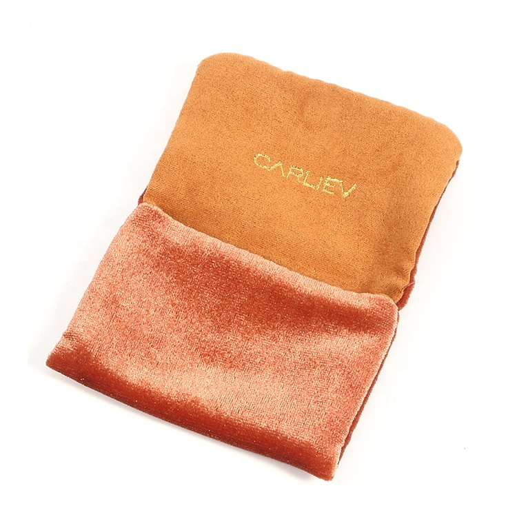 Custom small velvet flap pouch bag for jewelry