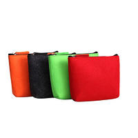 Customize colorful small zipper felt pouch packing makeup power bank bag