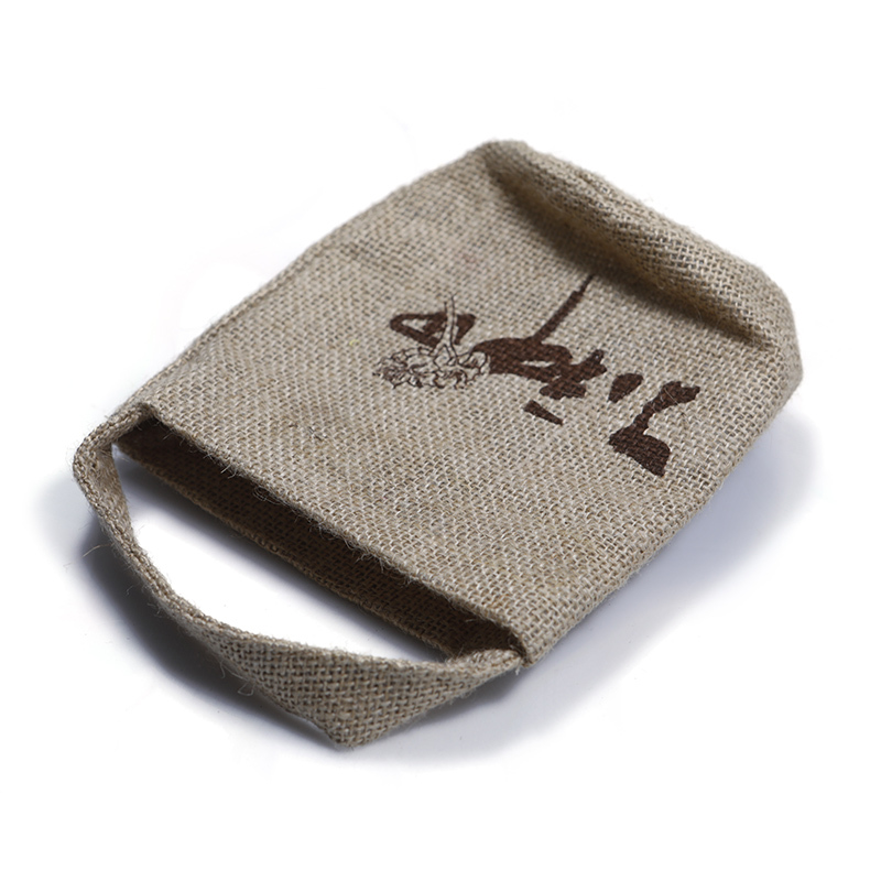 Custom Eco Bear Wine Round Mini Jute Bag Material With Small Shoulder