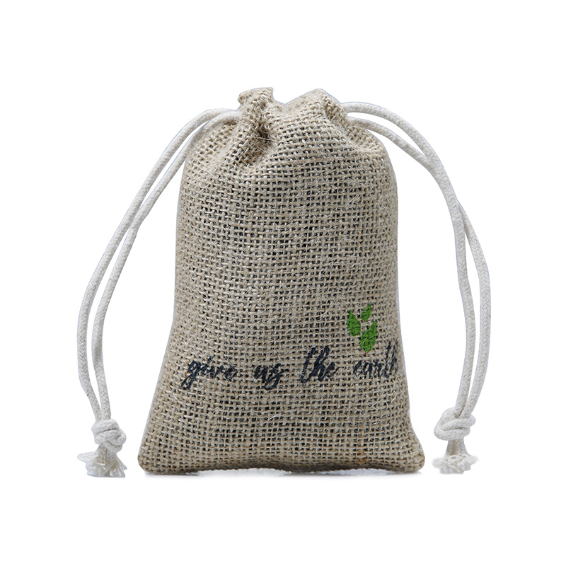 Custom Design Natural Jute Drawstring Packaging Bag