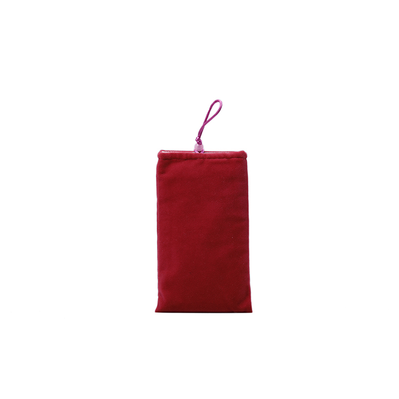 Custom pink soft material cell phone velvet pouch