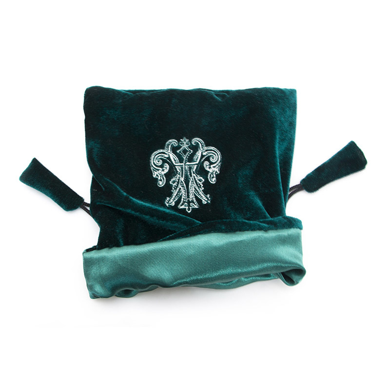 Custom eco friendly green velvet jewelry pouch small drawstring bag