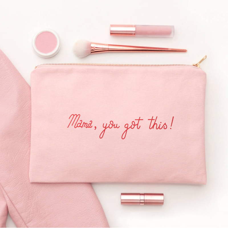 Custom girl favorite pink canvas brush cosmetic bag zipper bag