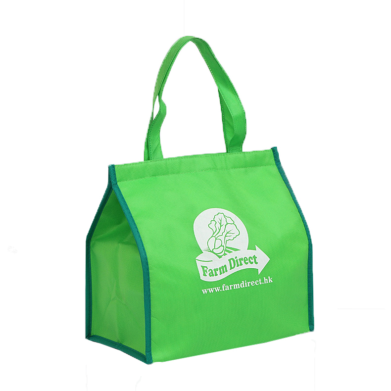 Custom big size non woven lunch bag foil keep food warm delivery bag with tote