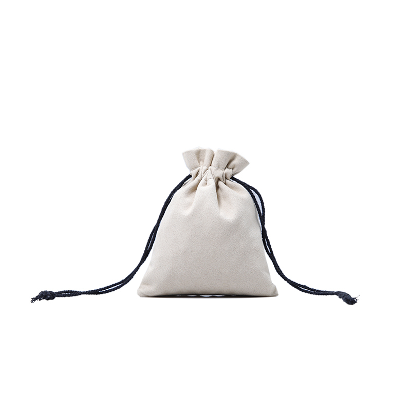 Custom small size suede jewelry pouch drawstring bag with logo