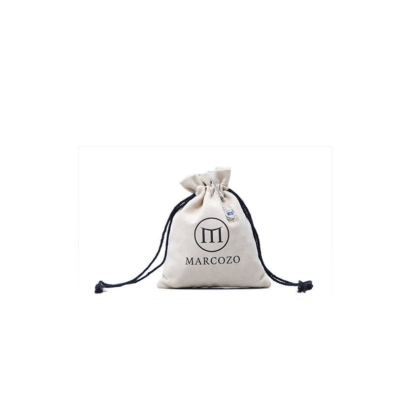 Custom small size suede jewelry pouch drawstring bag with logo