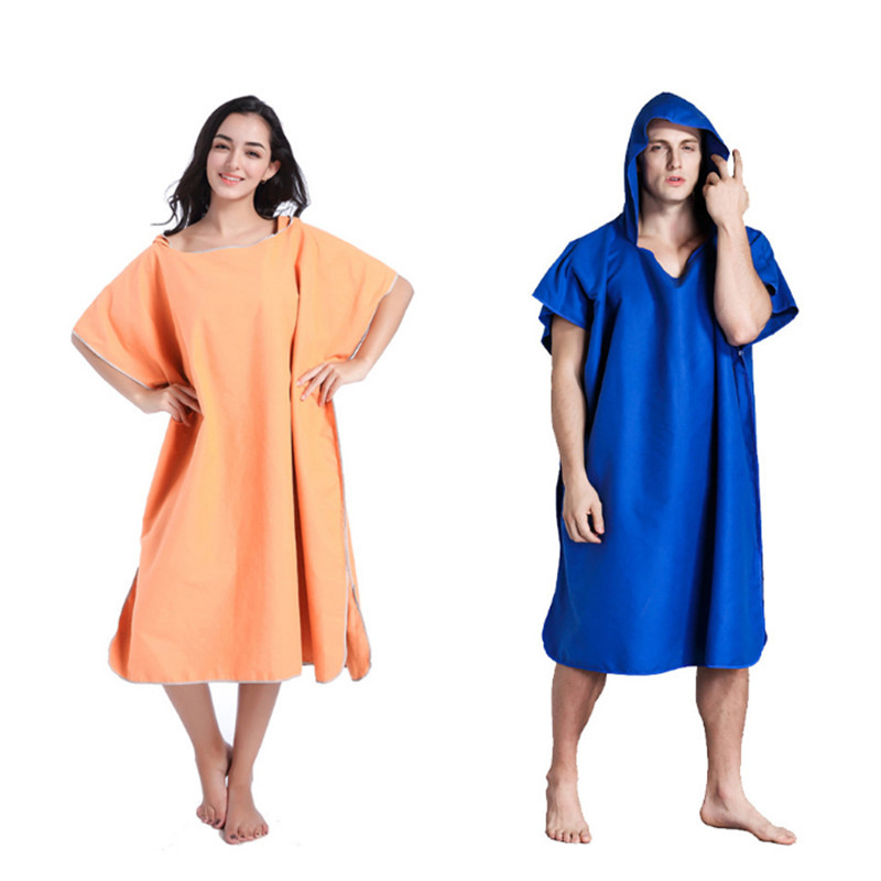 Cuastom quickly dry the caped cape swimming beach adult bathrobe change unisex cloak