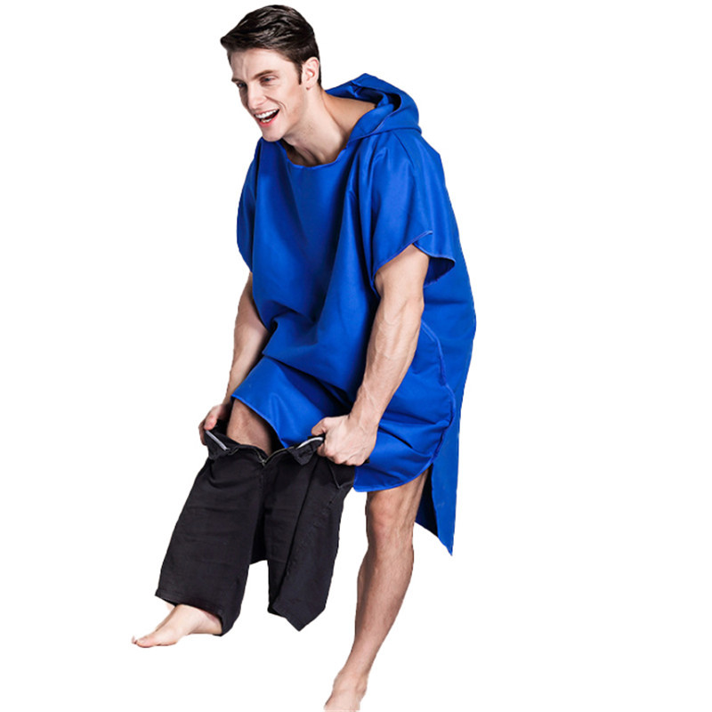 Cuastom quickly dry the caped cape swimming beach adult bathrobe change unisex cloak