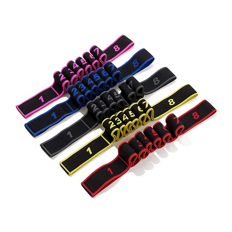 Colorful and adjustable stretch band yoga fitness elastic stretch belt for exercise