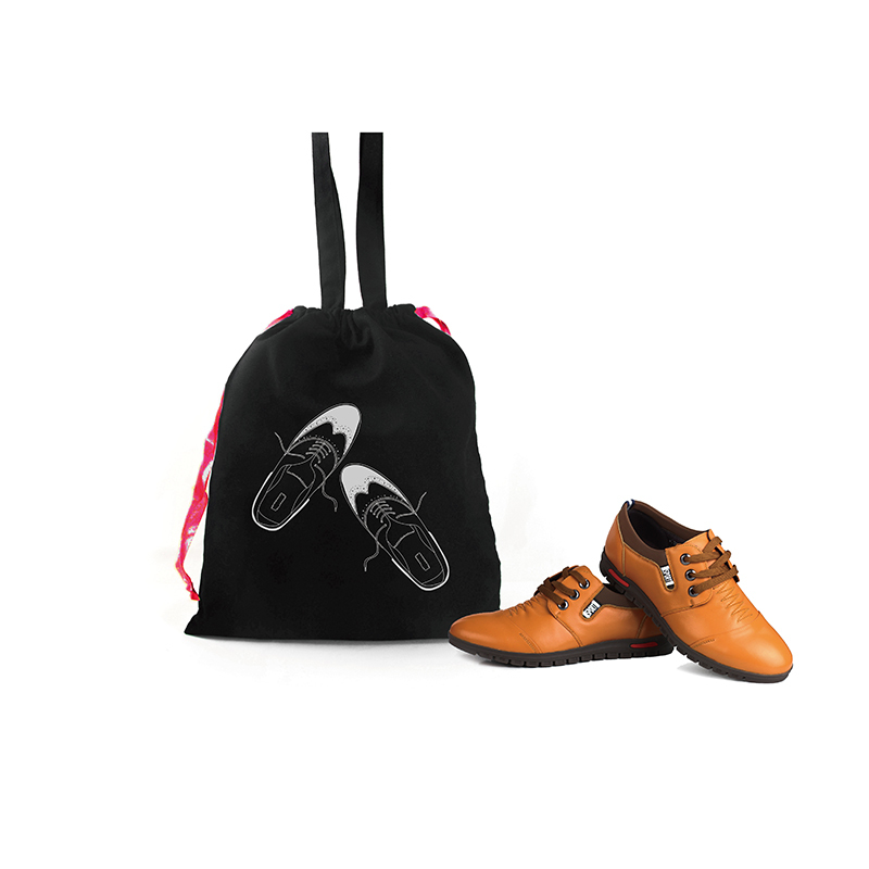Custom Design Foldable Cotton Drawstring Recycled Travel Gym Shoe Dust Tote Bag Organizer