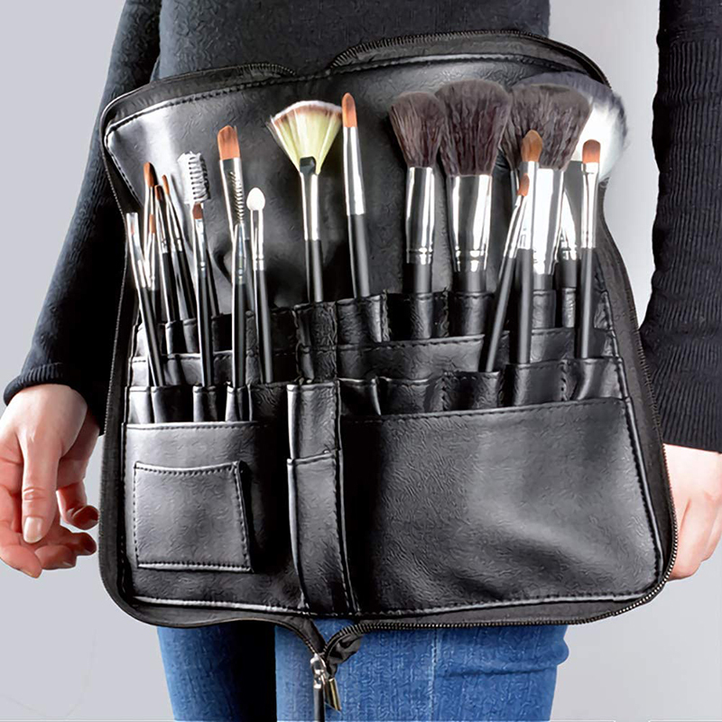 Custom Pockets Compact Makeup Brush Rolling Pouch