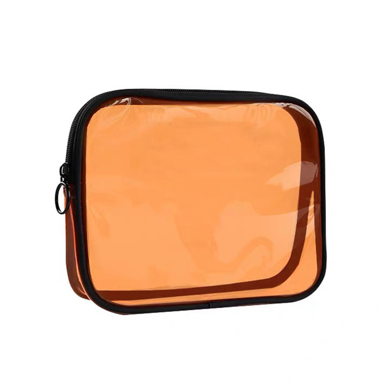 Custom plain makeup brush transparent bag zipper clear pvc bag