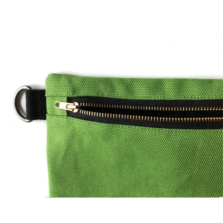 Custom packing phone coin zipper canvas sport waist bag