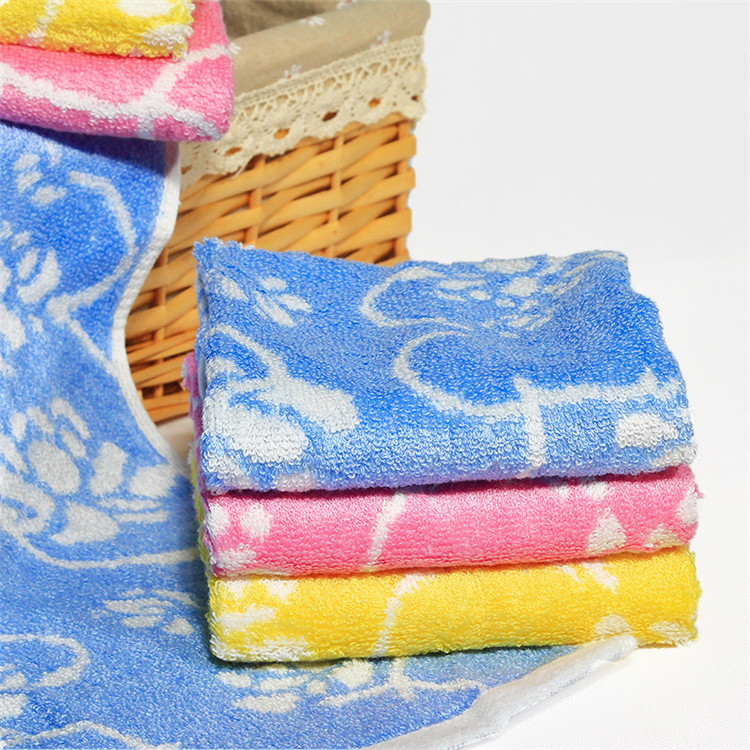 Bamboo fibre jacquard children baby towel healthy bath wash towels