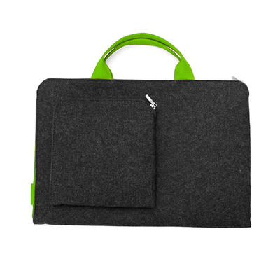 Felt travel bag zipper extra pocket office laptop bag