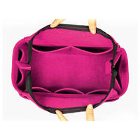 Custom Purple Felt Zipper Handbag Organizer Insert