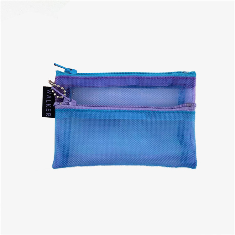Custom packing nylon mesh makeup brush pencil zipper bag