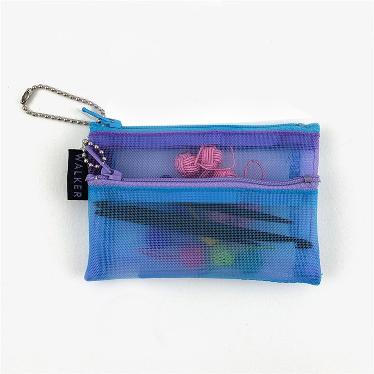 Custom packing nylon mesh makeup brush pencil zipper bag