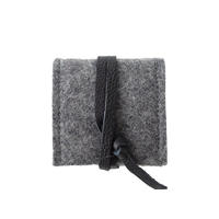 Grey felt envelope ring bag jewelry gift packing bag with pu leather strap