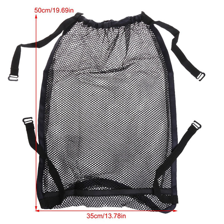 Custom black mesh bag baby stroller organizer with elastic openings