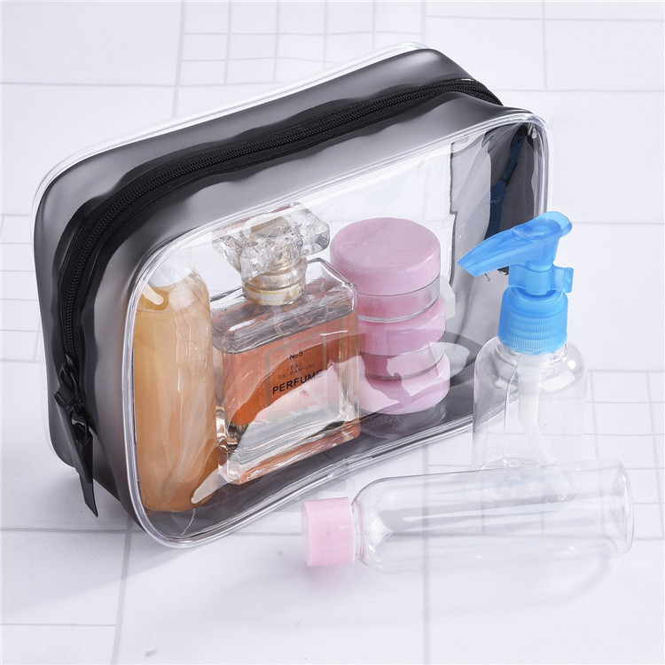 Vacation Bathroom Organizing Clear PVC Toiletry Carry Zippered Pouch